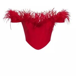 Miss circle red feather corset